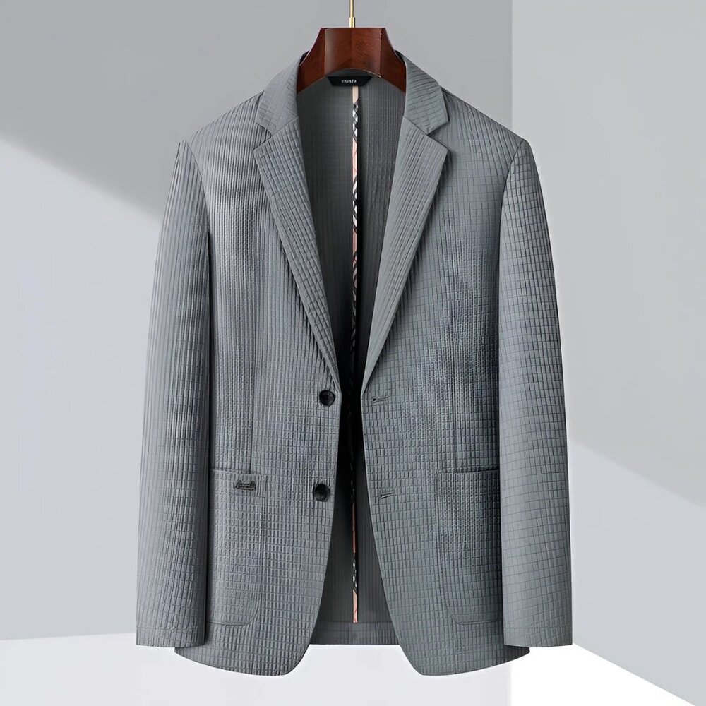 Men's XL-XXL Grey Slim Fit Blazer Modern Office Jacket Spring Summer Autumn  See